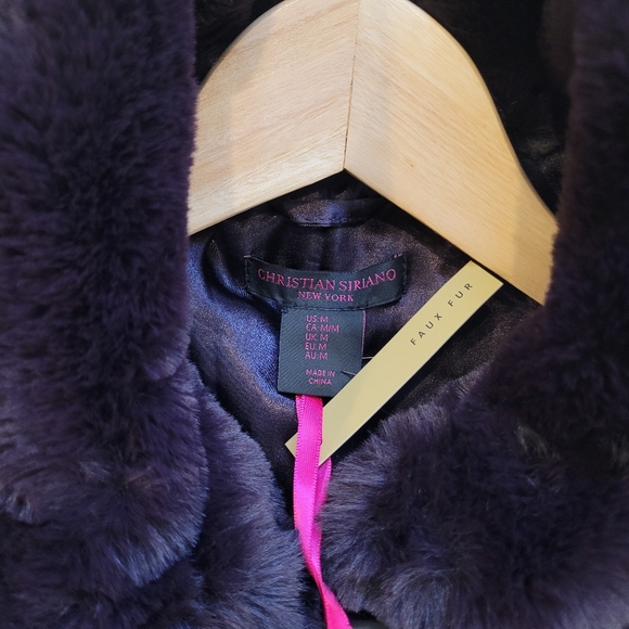 Christian Siriano NY Faux Fur Coat in Rich Purple 💜 - Picture 4 of 4